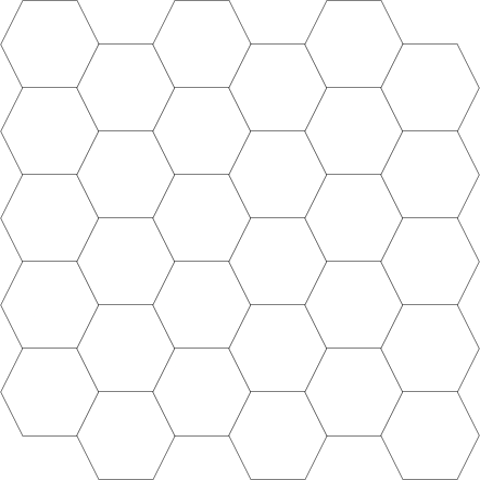 Сетка 5 на 6 шестиугольников